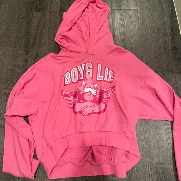 Boys Lie Tops - Boys Lie Vibrant Pink Hoodie